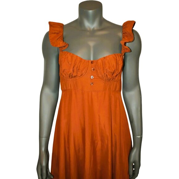 Farm Rio Ruffle Strap Maxi Dress Size M - Picture 2 of 11